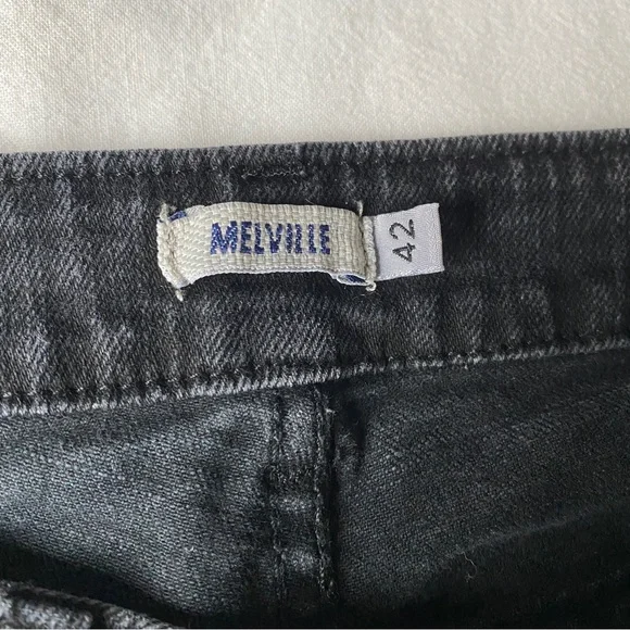 Brandy Melville Flare Jeans Dark Grey Faded Black Denim - Picture 9 of 10